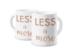 Kubek magiczny z nadrukiem - Less More Gold