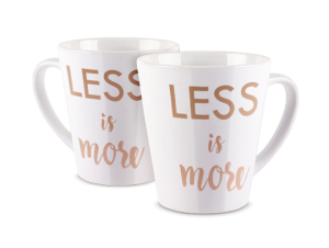 Kubek latte z nadrukiem - Less More Gold