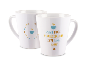 Kubek latte z nadrukiem - Mało kawy