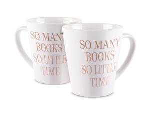 Kubek latte z nadrukiem - Many Books Gold