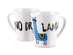 Kubek latte z nadrukiem - No drama lama
