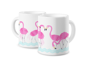Kubek z nadrukiem - Parada flamingów