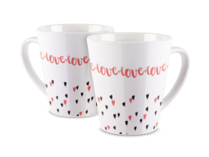 Kubek latte z nadrukiem - Serduszkowe love