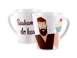 Kubek latte z nadrukiem - Szukam ciacha do kawy