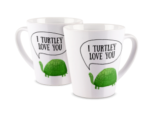 Kubek latte z nadrukiem - Żółw love