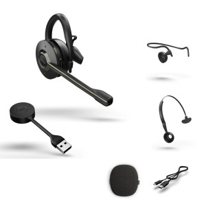 Jabra Engage 55 SE UC convertible, DECT Einzelheadset 3 in 1 inkl. DECT USB-A Dongle, mit Ladeschale