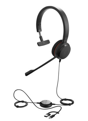 Jabra Evolve 20 MS Mono USB-A und USB-C Adapter