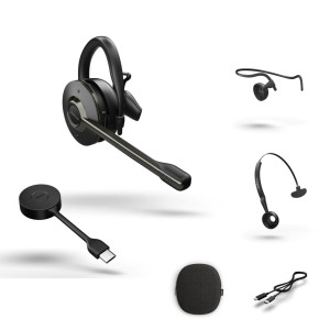 Jabra Engage 55 SE UC convertible, DECT Einzelheadset 3 in 1 inkl. DECT USB-C Dongle und Ladeschale
