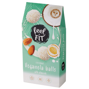 Feel FIT Veganella kulki kokosowe z migdałem bez cukru 63 g