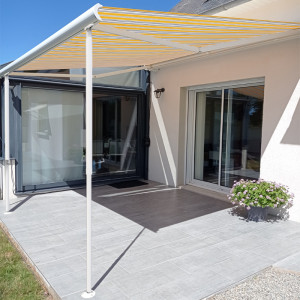 CÔTÉ STORE Poteaux télescopiques pour store banne - Blanc laqué