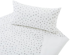 Bio Satin-Kinderbettwäsche Sternchen