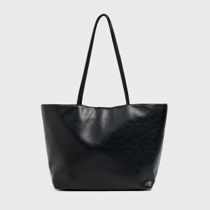 Cropp - Duża czarna tote bag - czarny Uniwersalny
