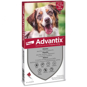 Bayer Advantix spot-on 4 pipette 2.5 ml (10-25 kg)