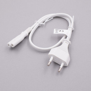 Netzstecker auf Euro 8 C7 Stecker, weiß, 0,5m
