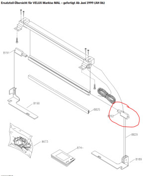 VELUX Schnurzugmarkise Umlenkrolle