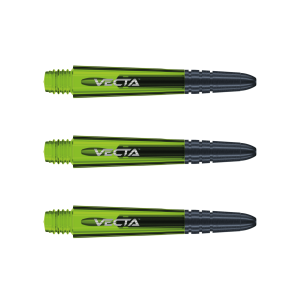 Dartskäfte | Vecta Short Green 34mm | Winmau | Polykarbonat, Aluminiumlegerade spetsar, 3-pack | Dartspelarutrustning, Kort skaft, Hållbarhet, Precisi