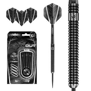 Dartpil | Winmau Blackout 90% Tungsten 22g | Winmau | 90% volfram, utmärkt grepp och balans | Darttillbehör, precision, tävlingar, amatörer