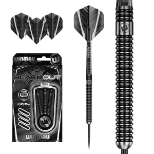 Dartpil | Winmau Blackout 90% Tungsten - 26 Gram | Winmau | 90% Volfram, Klassisk Design, Utmärkt Grepp | Darttillbehör, Dartvikter, Precisiondartar