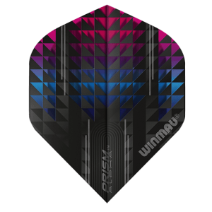 Dart Flights | Winmau Prism Alpha Black & Pink 3-pack | Winmau | Mått: 40 × 1 × 111 mm, Vikt: 3 g | Aerodynamiska dartpilar, Stabil flykt, Rosa och sv