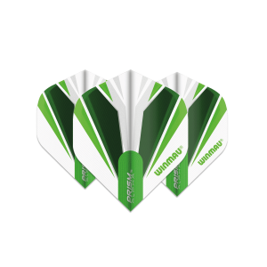 Dart Flights | Winmau Prism Alpha White & Green 6915.149 | Winmau | 3-pack, 40x1x111 mm, vikt 3g | Dartspel, hög träffsäkerhet, aerodynamisk design