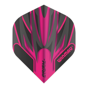 Dart Flights | Winmau Prism Alpha Black & Pink | Winmau | 40x1x111 mm, 3 gram | Perfekt för nybörjare och erfarna spelare, hög prestanda, stabil flygn