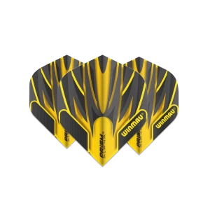 Dart Flights | Winmau Prism Alpha Black & Yellow 6915.162 | Winmau | Transparent material, Standardform, 3-pack | Stabil kastning, Aerodynamik, Mångsi