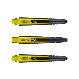 Dartpil Skaft | Vecta Short Yellow 7025-106 | Winmau | 34 mm, 4 g, Polykarbonat, Aluminiumlegerade spetsar | Dartskaft för träning och tävling, korta