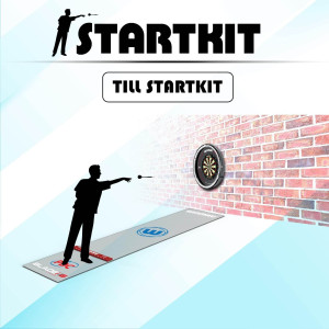 Dart Startkit | Darttillbehör Premium Set med Winmau Blade 6 | Winmau | Tungstenpilar 22g, Black Surround, Mission Torus 270 belysning, dartmatta | Pe