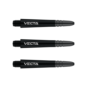 Dartskaft | Winmau Vecta Intermediate Black 37mm | Winmau | Polykarbonat, Aluminiumlegerad spets, 3-pack | Dartskaft för nybörjare och erfarna spelare