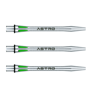 Dartskaft | Astro Aluminium Green Medium 7012-204 | Winmau | 47 mm, 55 g, 3-pack | Dartskaft, aluminium, lättviktiga skaft, hållbara darttillbehör