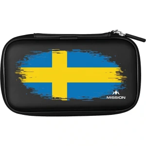 Dartfodral | Mission Country Darts Case Sweden | Mission | Rymmer 2 set pilar, Vikt: 228g, Mått: 130x55x220mm | Darttillbehör, Svensk flagga, Transpor