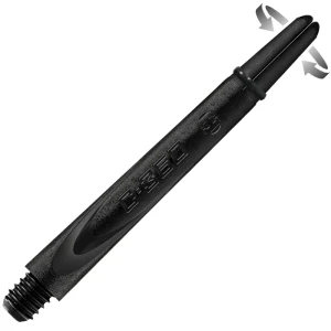 Dartskaft | Harrows Carbon 360 Spin Shaft Black - Intermediate | Harrows | Längd: Intermediate, Vikt: 4g, Material: Polykarbonat och Kolfiber | Dartt