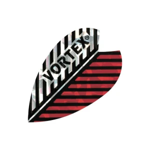 Dart Flights | Harrows Vortex Feather Dart Flights Röd/Silver | Harrows | 45 x 1 x 111 mm, 27 gram, fjäderformad design | Dartutrustning, dartspelare,