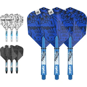 Dartpilstillbehör | Target The Power Ink Flight & Shaft Kit - Short | Target | Inkluderar 9 flights och 9 skaft, designade av Phil Taylor, olika längd