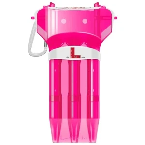 Dartfodral | L-Style Krystal One Pink | L-Style | 100x50x180 mm, 90 g, med karbinhake och armband | Darttillbehör, skydd för dartpilar, stilrent fodra