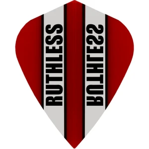 Dartpil Flights | Ruthless Clear Panel Classic Kite Shape - Röd | Ruthless | 45x1x111 mm, 4g, för alla spelstilar | Aerodynamiska, stabila kast, kostn