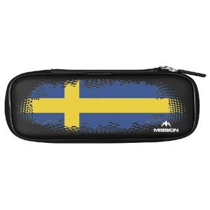 Dartpil fodral | Mission Country Darts Case Sweden Slim | Mission Country | Kompakt, hållbart och stilfullt med svensk flagga, 220 × 90 × 57 mm | Dart