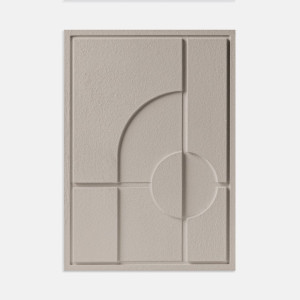 Nowoczesny dekor ścienny 3D - 35 x 2 x 50 cm - GEOMETRIC I - Almond Beige - Murso