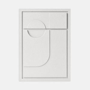 Nowoczesny obraz strukturalny - 35 x 2 x 50 cm - GEOMETRIC II - Bianco - Murso