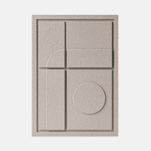 Płaskorzeźba na ścianę 3D - 50 x 2 x 70 cm - GEOMETRIC III - Almond Beige - Murso