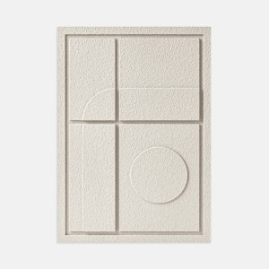 Nowoczesny dekor ścienny 3D - 50 x 2 x 70 cm - GEOMETRIC III - Natural Cream - Murso
