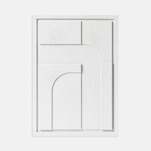 Obraz dekoracyjny relief - 35 x 2 x 50 cm - GEOMETRIC IV - Bianco - Murso