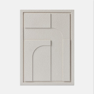Nowoczesny relief 3D - 35 x 2 x 50 cm - GEOMETRIC IV - Natural Cream - Murso