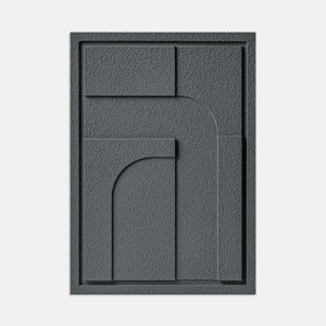 Płaskorzeźba na ścianę 3D - 35 x 2 x 50 cm - GEOMETRIC IV - Smokey Grey - Murso