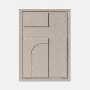 Dekoracja ścienna – obraz tłoczony 3D - 50 x 2 x 70 cm - GEOMETRIC IV - Almond Beige - Murso