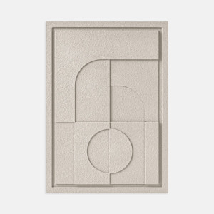 Nowoczesny obraz strukturalny - 50 x 2 x 70 cm - GEOMETRIC V - Natural Cream - Murso