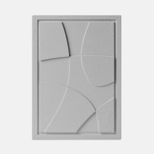 Płaskorzeźba na ścianę 3D - 35 x 2 x 50 cm - ABSTRACT I - Milky Grey - Murso