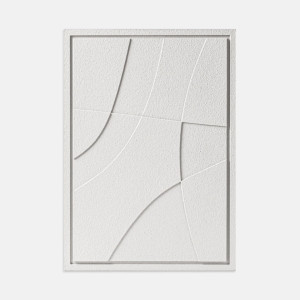 Płaskorzeźba na ścianę 3D - 35 x 2 x 50 cm - ABSTRACT II - Bianco - Murso