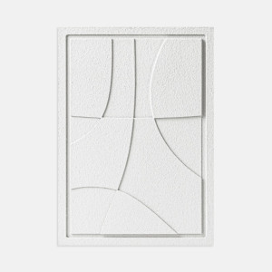 Dekoracja ścienna – obraz tłoczony 3D - 35 x 2 x 50 cm - ABSTRACT III - Bianco - Murso