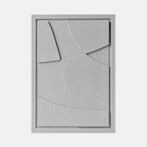 Nowoczesny dekor ścienny 3D - 35 x 2 x 50 cm - ABSTRACT IV - Milky Grey - Murso